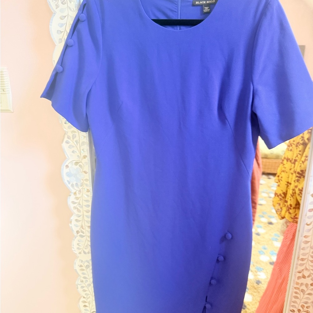 Black Halo Cobalt Blue Sheath Dress - Picture 2 of 3